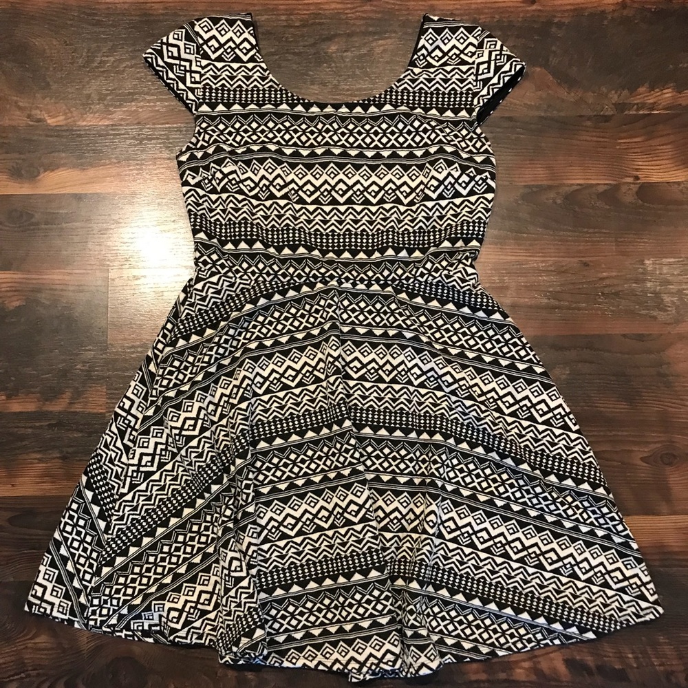 Aztec Fit and Flare Dress Size L